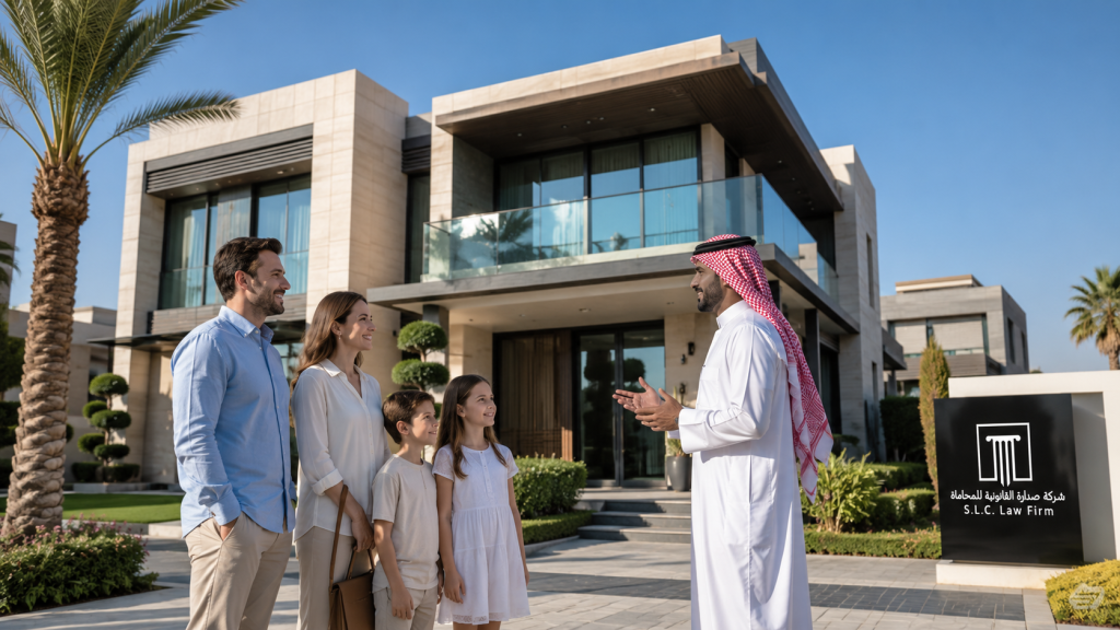 اجهة مجمع سكني فاخر في الرياض يوضح جودة الحياة للمقيمين الأجانب الراغبين في شراء عقار في السعودية.